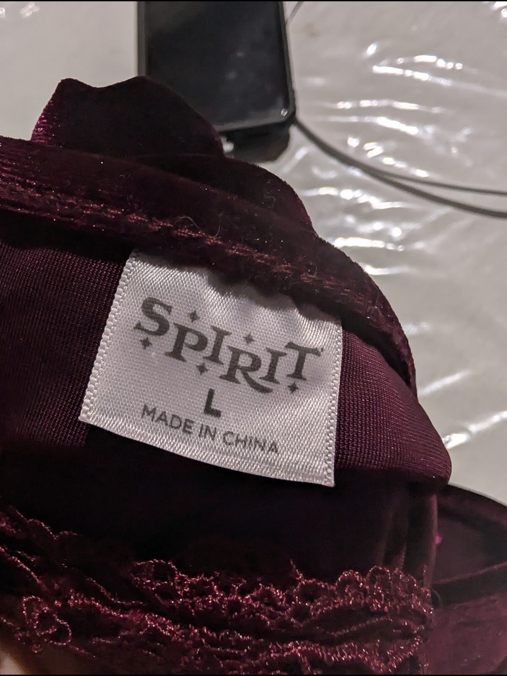 Spirit Velvet Lace Fit-and-Flare Dress in Burgundy - Picture 6 of 6